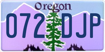 OR license plate 072DJP