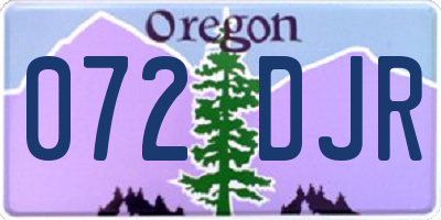 OR license plate 072DJR