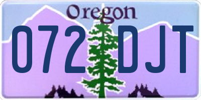 OR license plate 072DJT