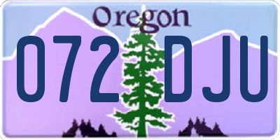 OR license plate 072DJU