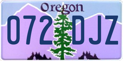 OR license plate 072DJZ