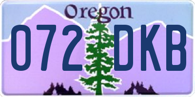 OR license plate 072DKB