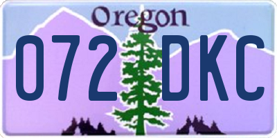 OR license plate 072DKC