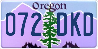 OR license plate 072DKD