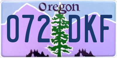 OR license plate 072DKF