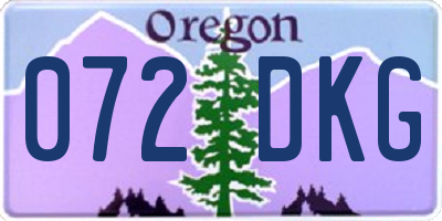 OR license plate 072DKG