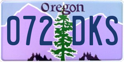 OR license plate 072DKS