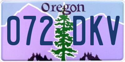 OR license plate 072DKV