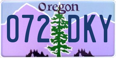 OR license plate 072DKY