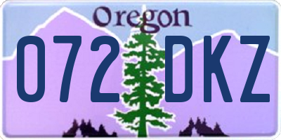 OR license plate 072DKZ