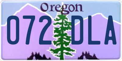 OR license plate 072DLA