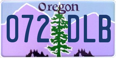 OR license plate 072DLB