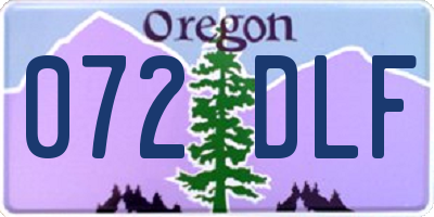 OR license plate 072DLF