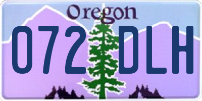 OR license plate 072DLH