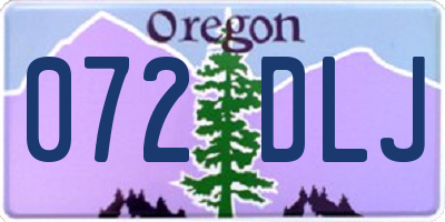 OR license plate 072DLJ