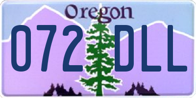 OR license plate 072DLL