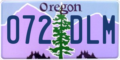 OR license plate 072DLM