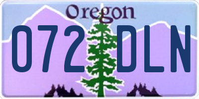 OR license plate 072DLN