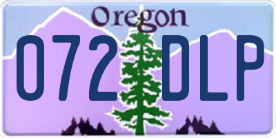 OR license plate 072DLP