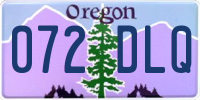 OR license plate 072DLQ