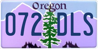 OR license plate 072DLS