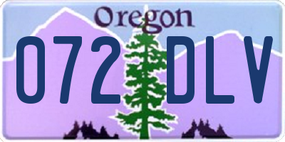OR license plate 072DLV