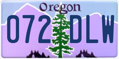OR license plate 072DLW