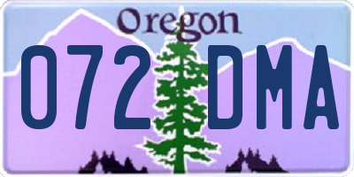 OR license plate 072DMA