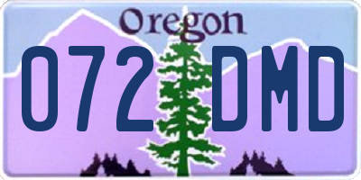 OR license plate 072DMD