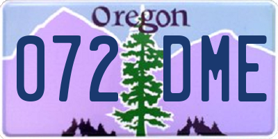 OR license plate 072DME