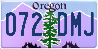 OR license plate 072DMJ