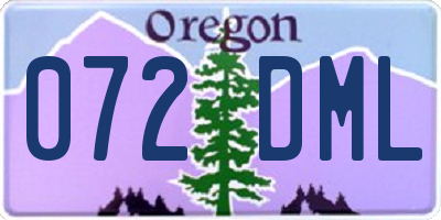 OR license plate 072DML