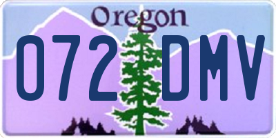 OR license plate 072DMV