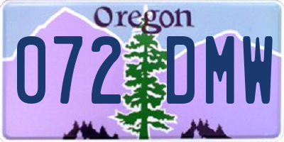 OR license plate 072DMW