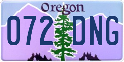 OR license plate 072DNG