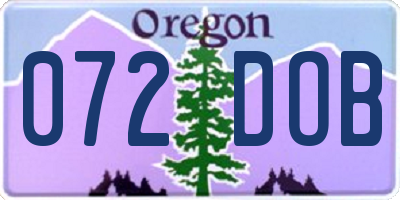 OR license plate 072DOB