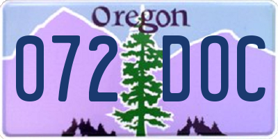 OR license plate 072DOC