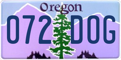 OR license plate 072DOG