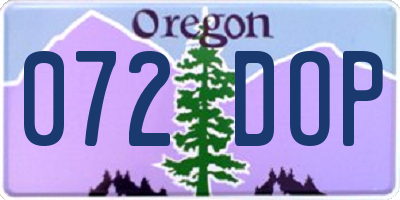 OR license plate 072DOP
