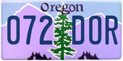 OR license plate 072DOR