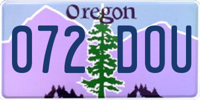 OR license plate 072DOU