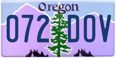 OR license plate 072DOV