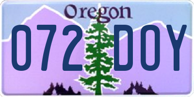 OR license plate 072DOY