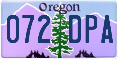 OR license plate 072DPA
