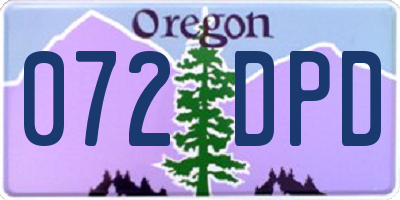 OR license plate 072DPD