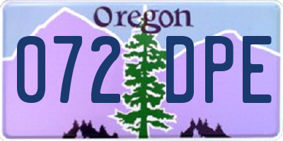 OR license plate 072DPE