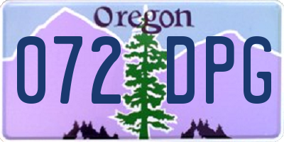 OR license plate 072DPG