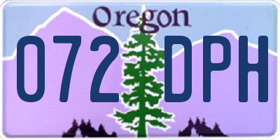OR license plate 072DPH