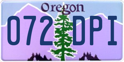 OR license plate 072DPI