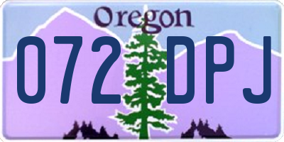 OR license plate 072DPJ